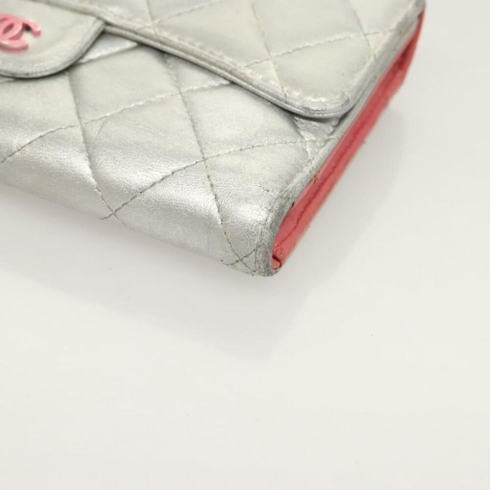 Chanel Classic Flap Silver Leather Wallet  (Pre-Owned) - Picture 6 of 16
